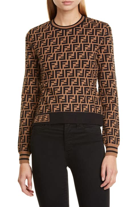 fendi ff logo jacquard sweater dress|fendi ladies knitwear.